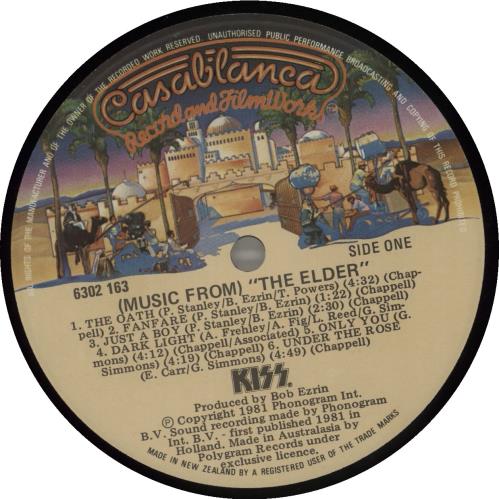 Kiss Music From The Elder New Zealand vinyl LP album (LP record